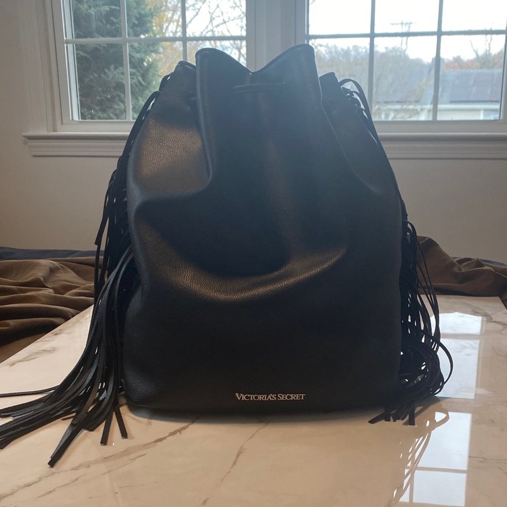 Victoria's Secret Black Fringe Backpack